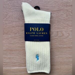 Ralph Lauren Men’s Yellow Crew Cotton Socks